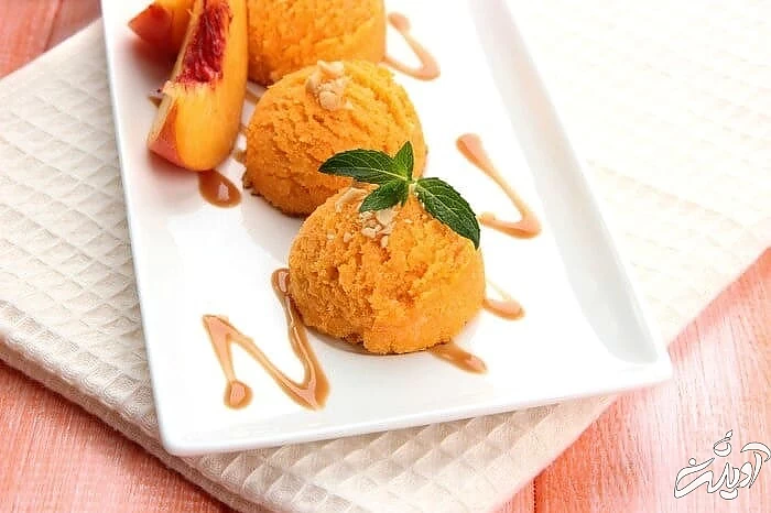 طرز تهیه بستنی رژیمی هلو بستنی هلو